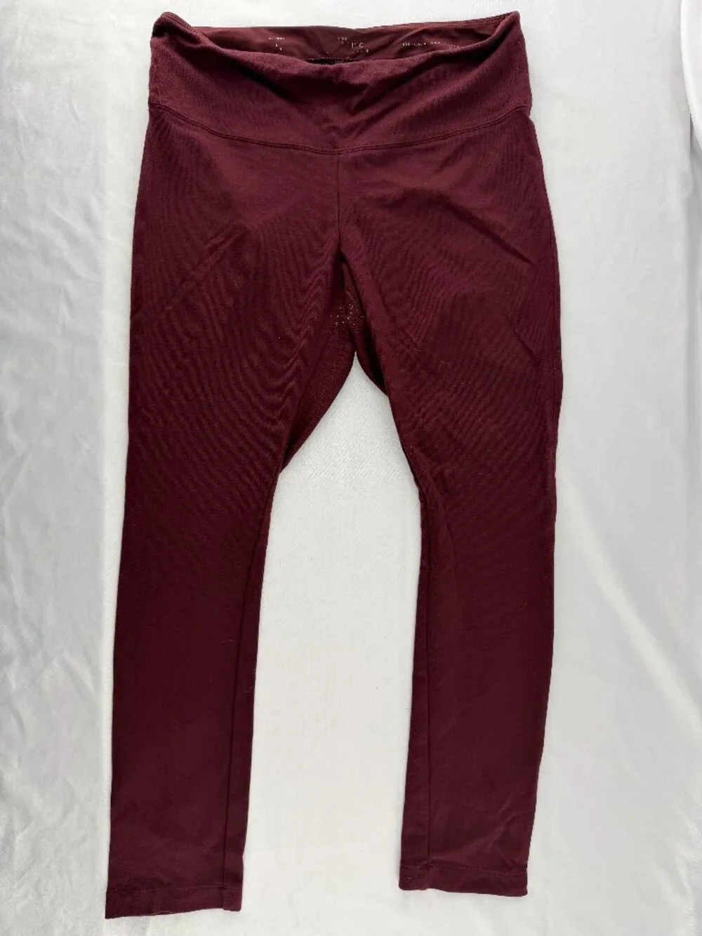 White House Black Market Burgundy Red Ponte Knit Leggings Pants Medium 32
